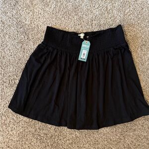 EARTHBOUND Black Mini Skater Skirt Pleated Casual